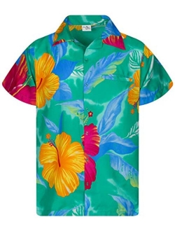 Hawaiian Shirt for Men Funky Casual Button Down Very Loud Shortsleeve Unisex Big Flower