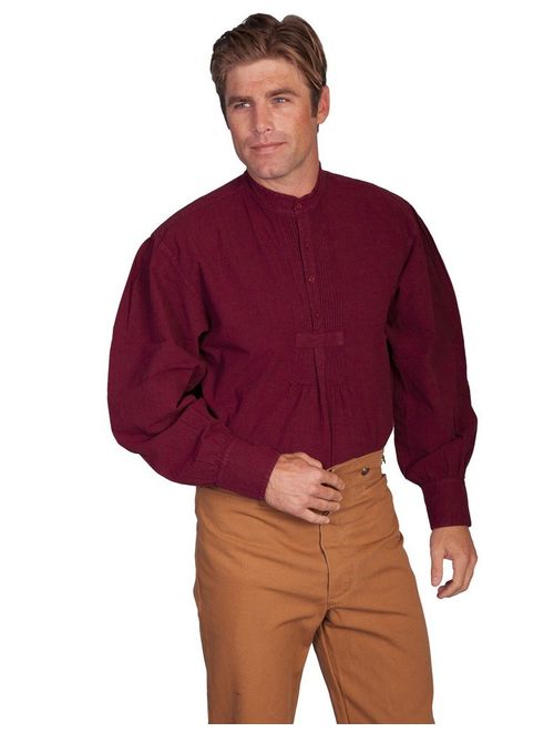 Scully Wahmaker Men's Wahmaker Pleated Front Puffed Sleeve Shirt - 500020 Wht