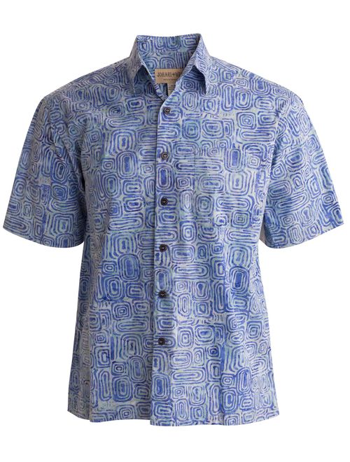 Johari West Ripple Rosso Tropical Hawaiian Cotton Batik Shirt