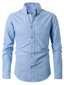 Men's Casual Oxford Button Down Shirts Long Sleeve Regular Fit Business Shirts
