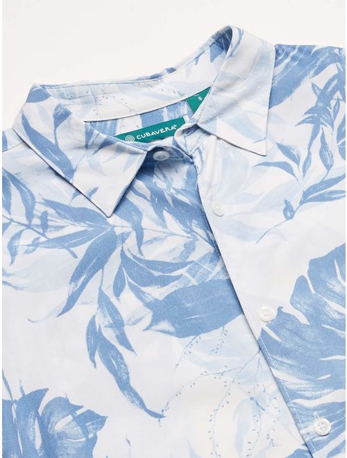 Cubavera Men's Tropical Leaf Print Short Sleeve Shirt