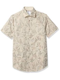 Azaro Uomo Men's Fancy Short Sleeve Button Down Casual Dress Shirt Bold Print