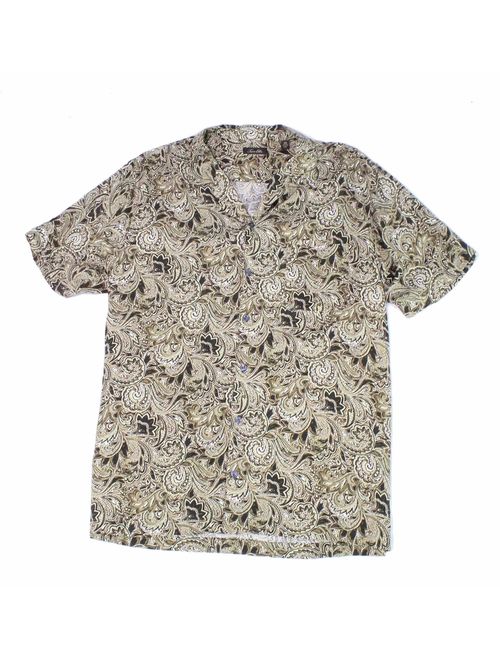 Tasso Elba Mens Shirt Large Patino Paisley Button Up Silk