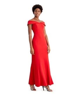 Women's Off The Shoulder Gown with Folded Collar
