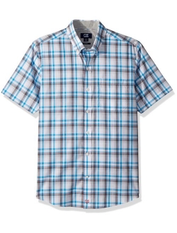 Cutter Men's Large Plaid Easy Care Button Down Short Sleeve Shirts