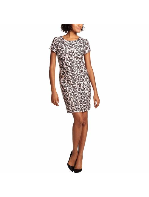 Tommy Hilfiger Womens Lace Floral Print Wear to Work Dress