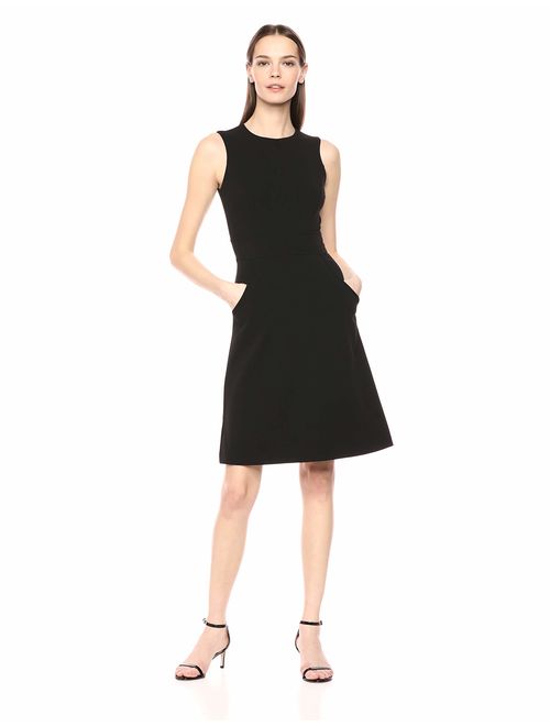 Calvin Klein Women's Sleeveless Dress with Seamed Waistline and Front Pockets