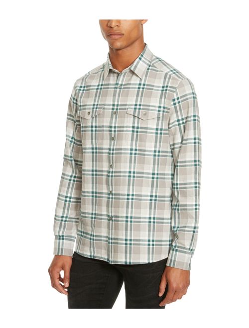 Kenneth Cole REACTION Men's Long Sleeve Two Pocket Flannel Shirt