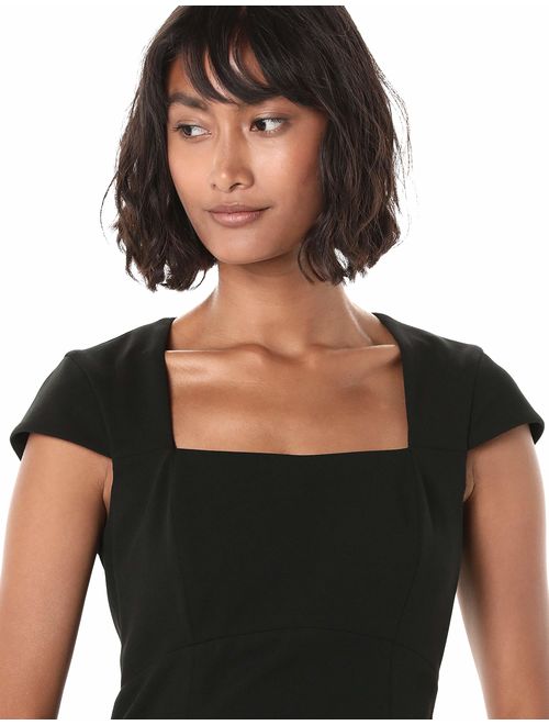Calvin Klein Women's Square Neck Sheath with Cap Sleeve Dress