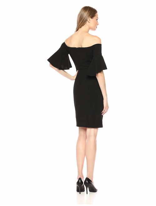 Calvin Klein Women's Off The Shoulder Neckline with Side Ruch Dress