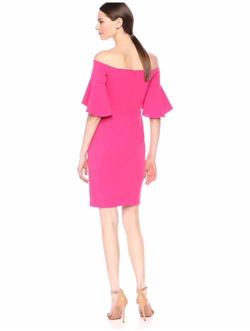 Calvin Klein Women's Off The Shoulder Neckline with Side Ruch Dress