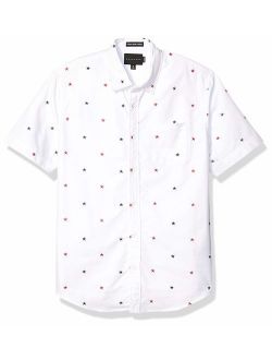 Men's Short Sleeve Printed Button Down Shirt