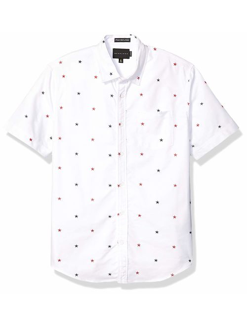 Sean John Men's Short Sleeve Printed Button Down Shirt