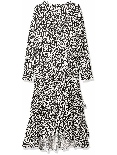 Calvin Klein Women's Plus Size Long Sleeve Tiered Wrap Dress