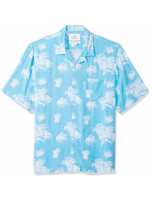 Amazon Brand - 28 Palms Men's Relaxed-Fit Vintage Washed 100% Rayon Tropical Hawaiian Shirt