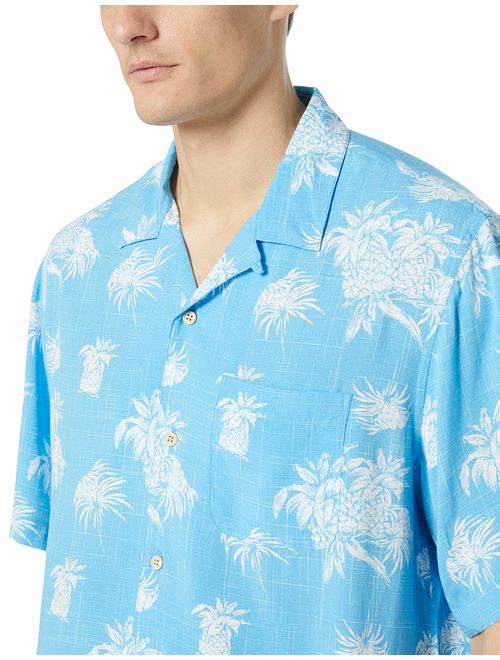Amazon Brand - 28 Palms Men's Relaxed-Fit Vintage Washed 100% Rayon Tropical Hawaiian Shirt