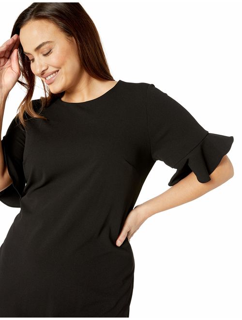Calvin Klein Women's Plus Size Short Flutter Sleeved Sheath Dress