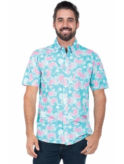 Men's Bright Hawaiian Shirt for Summer Aloha Shirt for Guys