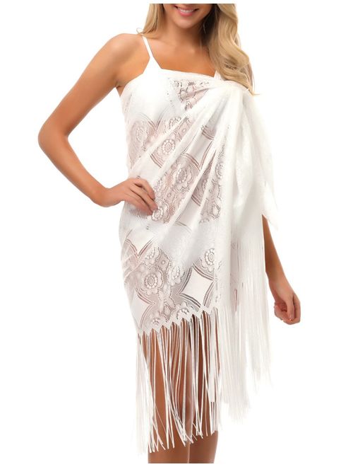 shermie Women's Swimwear Sarong Wrap Swimsuit Skirt Bikini Summer Beach Cover Up with Tassel