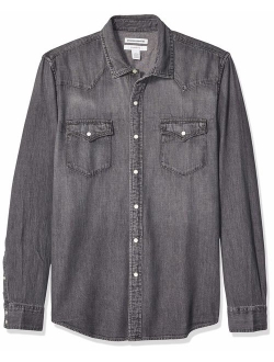 Men's Slim-fit Long-Sleeve Denim Shirt