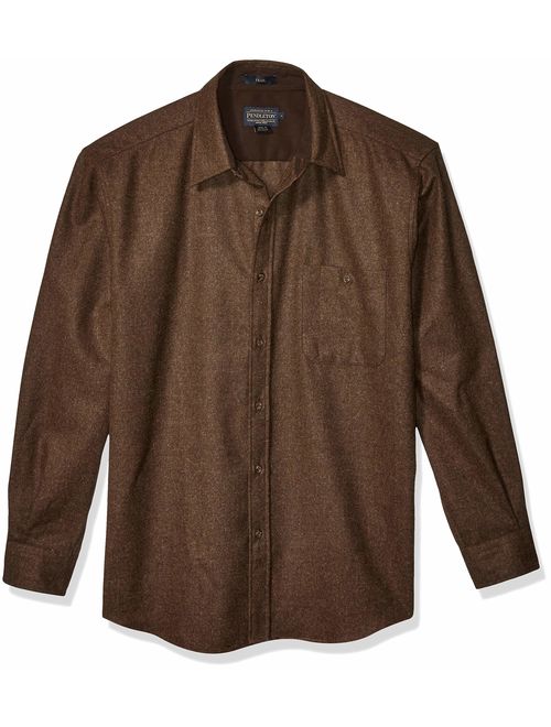 Pendleton Men's Long Sleeve Button Front Classic-fit Trail Shirt, Brown Mix, LG