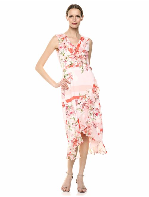 Calvin Klein Women's Midi Dress with Chiffon Ruffle