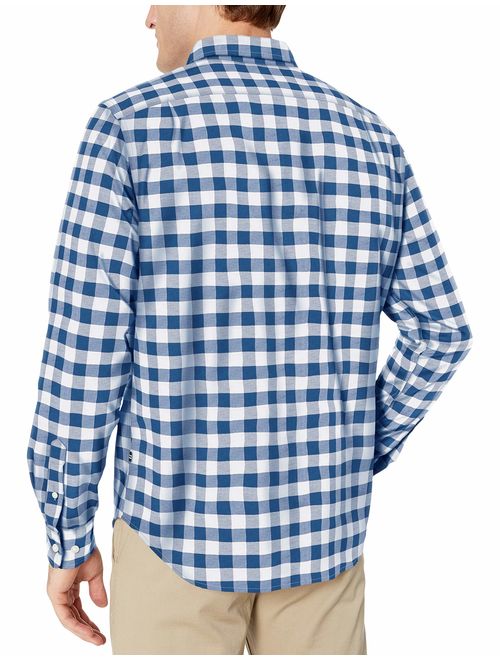Nautica Men's Long Sleeve Oxford Plaid Stretch Cotton Button Down Shirt