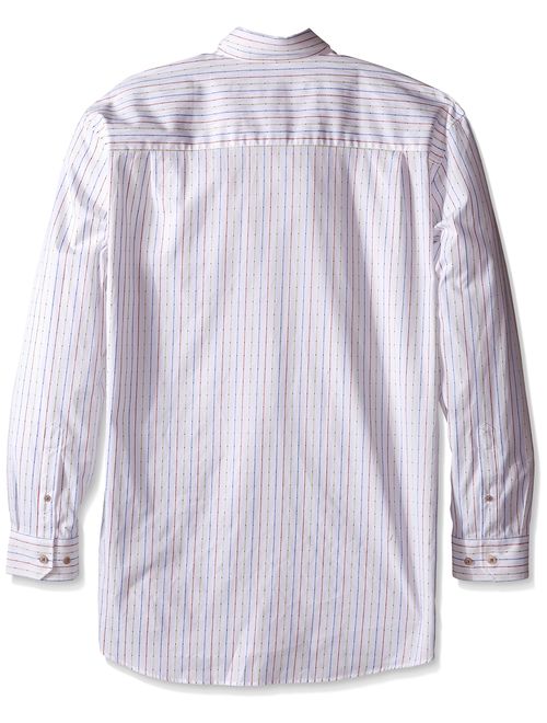 Cutter & Buck Men's Big and Tall Long Sleeve Lantern Stripe Shirt, Multi, 2X/Tall