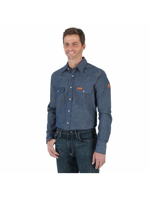 Wrangler Riggs Workwear Men's Flame Resistant Western Two Pocket Snap Shirt