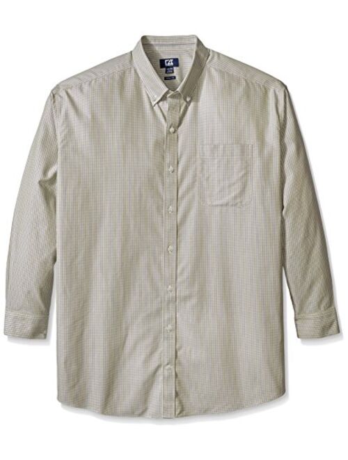 Cutter & Buck Men's Big and Tall Long Sleeve Camano Wrinkle Free Check, Granada, X-Large/Tall