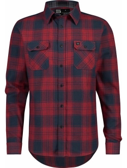 Flannel Shirt for Men - Dry Fit Long Sleeve Button Down - Moisture Wicking and Stretch Fabric Plaid Shirts