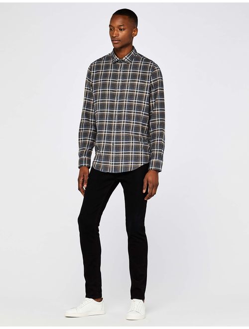 Amazon Brand - Meraki Men's Regular-Fit Long Sleeve Plaid Flannel Shirt