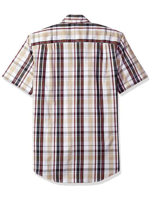 Van Heusen Men's Flex Short Sleeve Button Down Plaid Shirt