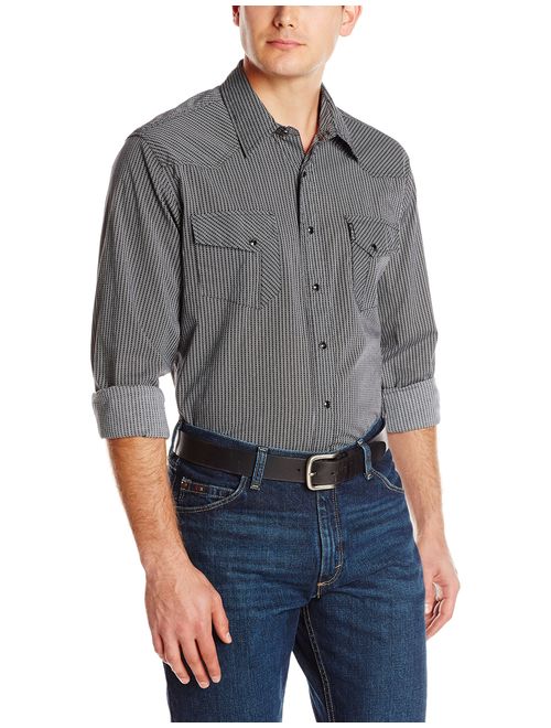 Cinch Men's Modern Fit Long Sleeve Print Snap Shirt, Black