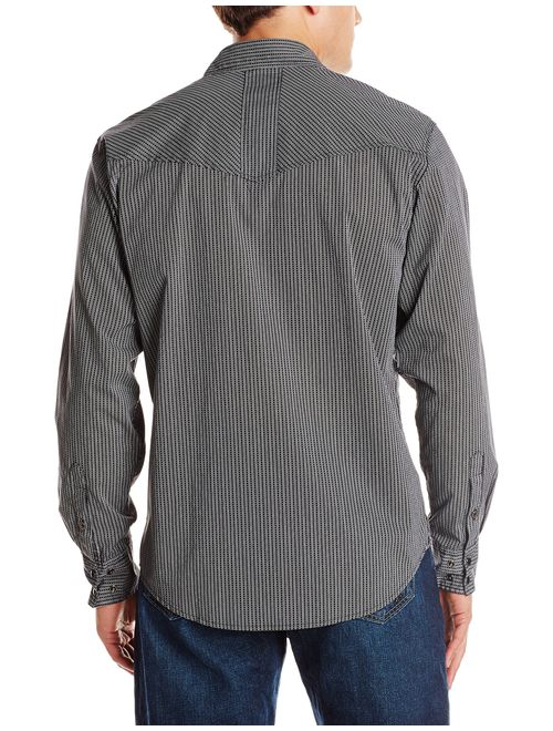 Cinch Men's Modern Fit Long Sleeve Print Snap Shirt, Black
