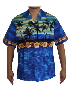 Make in Hawaii! Men's Island Sunset Hawaiian Aloha Shirt