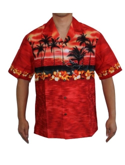 Make in Hawaii! Men's Island Sunset Hawaiian Aloha Shirt