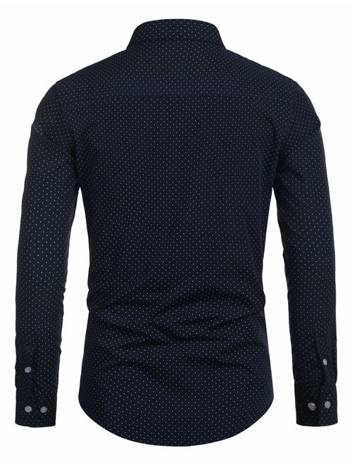 Long Sleeve Shirts For Men CORFTY Men's Long Sleeve Dress Shirt