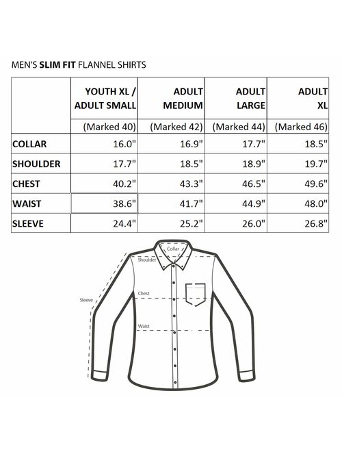 Men's Slim Fit Buffalo Plaid Flannel Long Sleeve Shirt