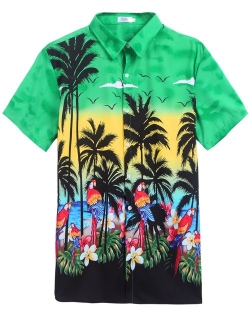 Husband or Wife Hawaiian Luau Outfit Aloha Shirt Tunic Slip On Dress