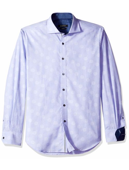 Bugatchi Men's Slim Fit Spread Collar Woven Shirt