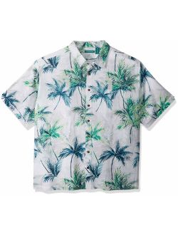 Men's Big and Tall Geometric Palm Print Shirt