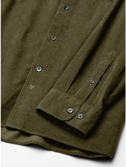 Hickey Freeman Men's Mercer Button Down Shirt, Dark Navy/Plaid, X-Large
