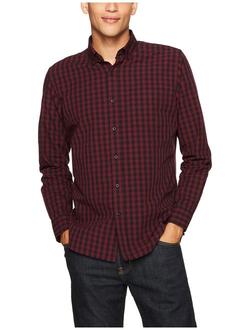 Amazon Brand - Goodthreads Men's Standard-Fit Long-Sleeve Gingham Slub Shirt