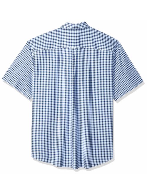 IZOD Men's Big and Tall Breeze Short Sleeve Button Down Gingham Shirt