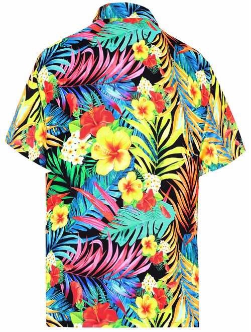HAPPY BAY Men's Camp Tropical Hawaiian Shirt Casual Club Button Down Shirt Dress