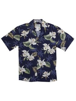 Men's Orchid Flowers Hawaiian Aloha Shirt