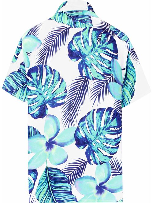 HAPPY BAY Men's Camp Casual Tropical Hawaiian Shirt Regular Fit Short-Sleeve