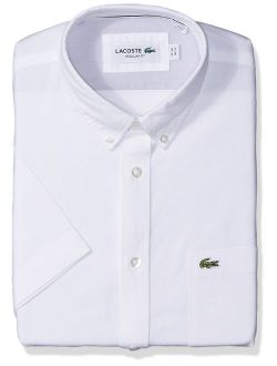 Men's Short Sleeve Button Down Oxford Solid Shirt Regular Fit