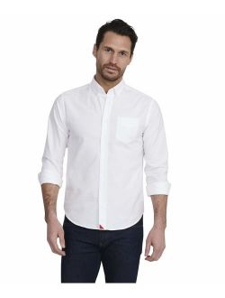 UNTUCKit Russian River - Untucked Shirt for Men Long Sleeve, White Oxford, X-Large Regular Fit